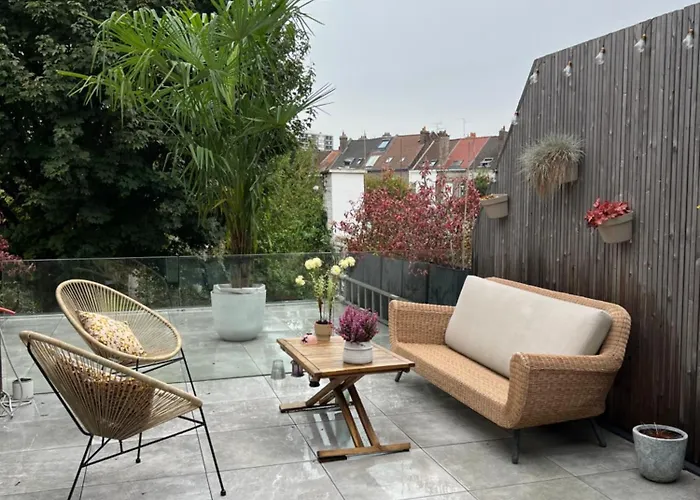 Séjour chez l'habitant Petit Cocon Lillois:cheminée&jardin